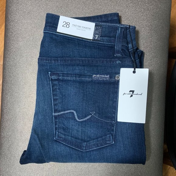 7 For All Mankind Mid Rise Roxanne Skinny 28 - Picture 2 of 6